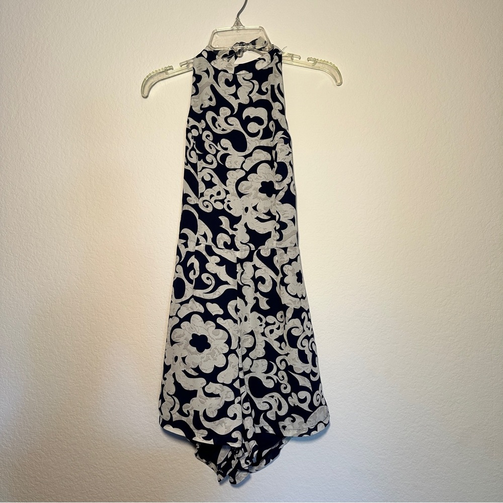 Tobi - Floral backless Halter Romper